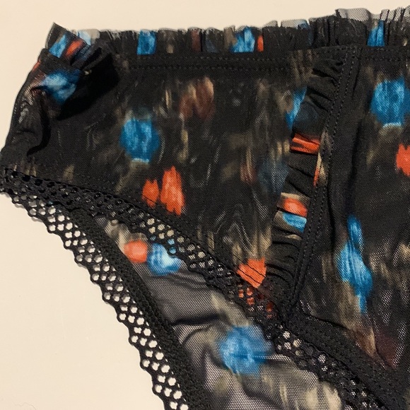 🆕 Ruched Floral Mesh Ruffle Underwire Bra Panty Set 1 1X 14 16 NWT Torrid New! - Picture 10 of 11